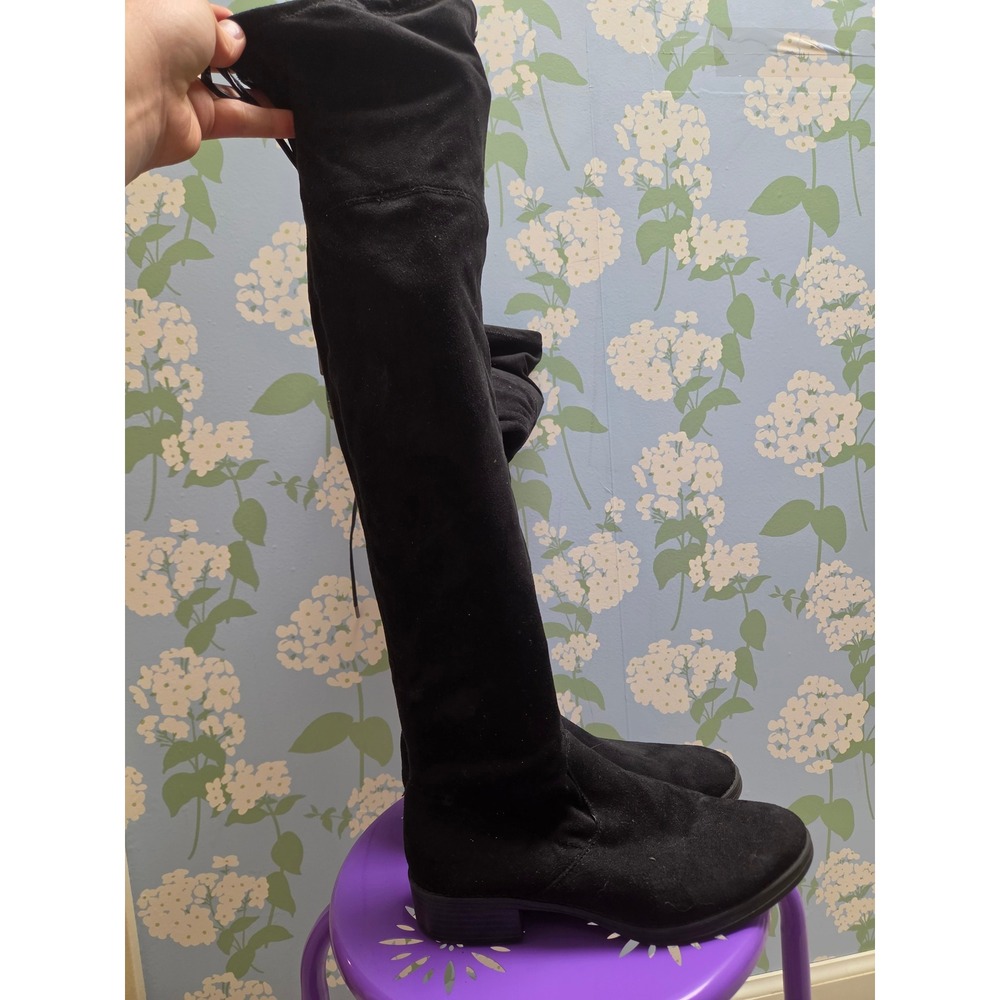 Circus by Sam Edelman Black Faux Suede Over The Knee Boots 6.5